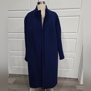 VINTAGE AMERICAN AIRLINES LUXURY FLIGHT ATTENDANT  WOOL COBALT BLUE COAT SIZE 10